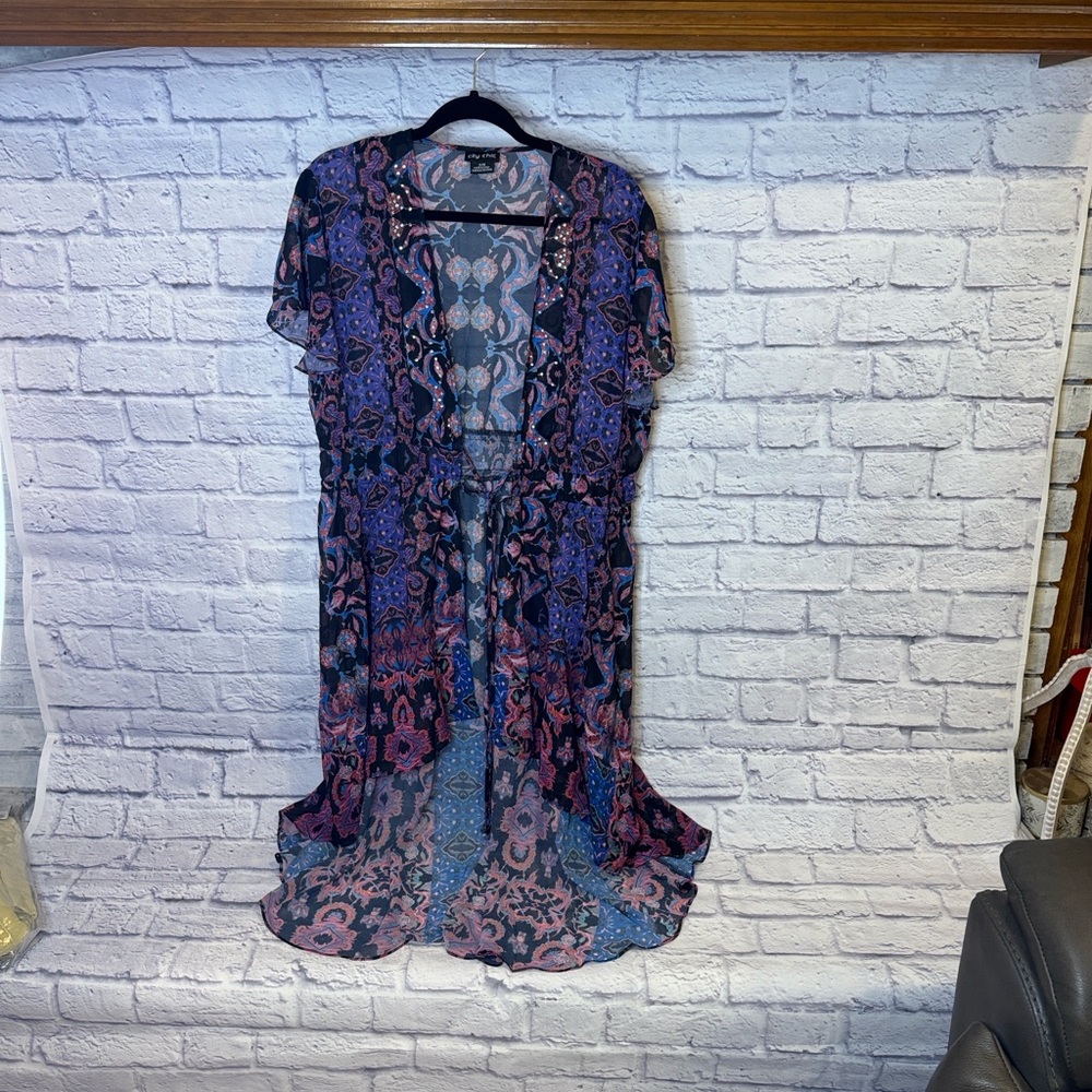 Flutter sleeve Hi-lo duster